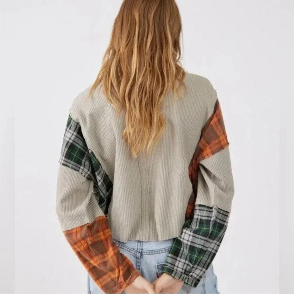 Urban Outfitters x BDG Rory Spliced Patchwork Plaid Flannel Thermal - Picture 3 of 13